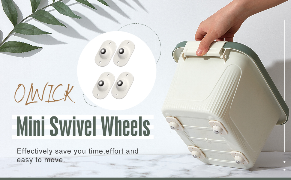 Self Adhesive Mini Swivel Casters Wheels 4 Pc (Pack of 1)