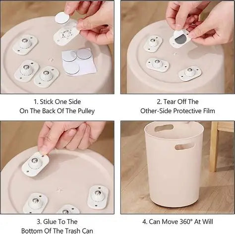 Self Adhesive Mini Swivel Casters Wheels 4 Pc (Pack of 1)